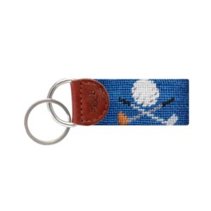 Golf Clubs (Blueberry) Needlepoint Key Fob