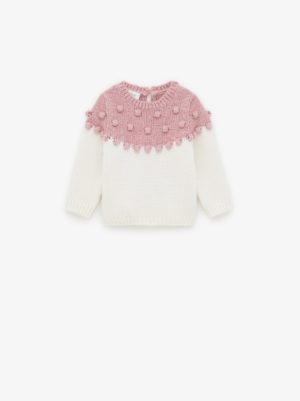 Zara KNIT SWEATER WITH EMBROIDERED BALLS