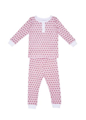 JACK BUTTON PLACKET TWO-PIECE PAJAMA SET SANTA