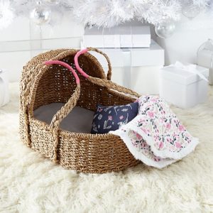 Doll Moses Basket with Bedding