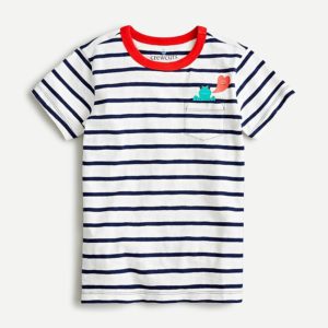 Kids’ frog kiss striped pocket T-shirt
