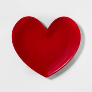 Melamine Heart Shaped Dinner Plate Red