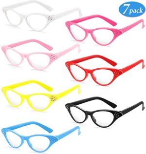 7 Pairs Cat Eye Glasses with Rhinestones Retro 50’s 60’s