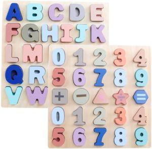 Wooden Alphabet Chunky Puzzles ABC Upper Case