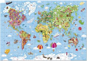 Janod 300 Piece Giant World Map Floor Puzzle