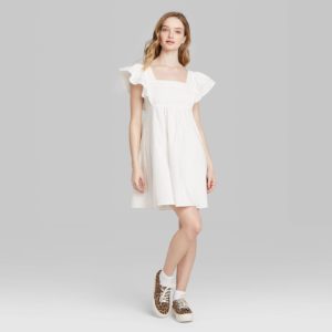 Women’s Short Sleeve Woven Dress – Wild Fable™ White