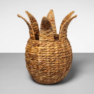 Pineapple Shaped Water Hyacinth Woven Basket Natural