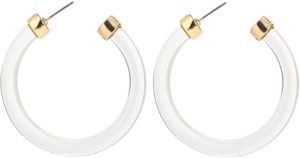 Transparent Color Lucite Resin Hoop Earrings Acetate Statement Drop