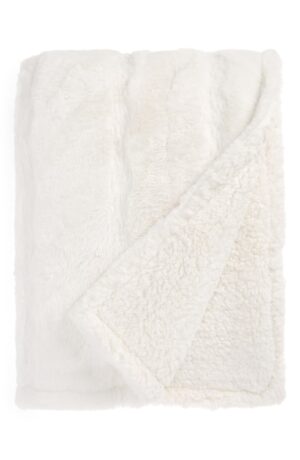 Pintuck Faux Fur Oversize Throw Blanket NORDSTROM