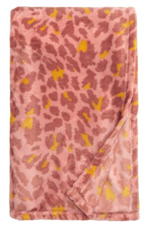 BP. Leopard Print Plush Throw Blanket