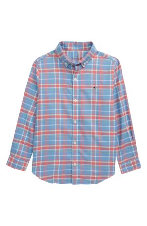 Whale Plaid Flannel Button-Down Shirt VINEYARD VINES