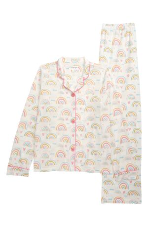 PJ Salvage Long Sleeve Notch Collar Pajamas (Little Girl & Big Girl)