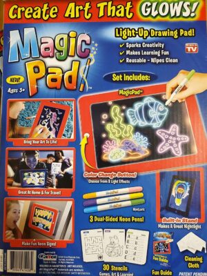 Ontel Bonus Magic Pad Deluxe Light Up LED Drawing Tablet with Extras
