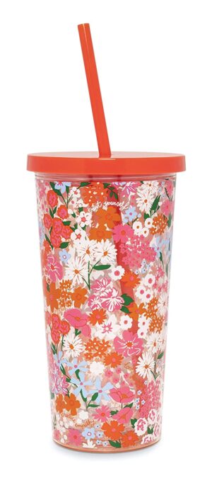 Red Floral Sip Sip Insulated Tumbler