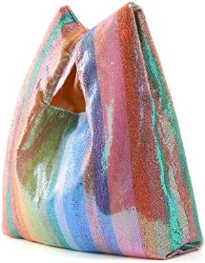 Sequins Handbags Colorful Rainbow Totes