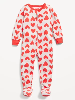 Unisex Matching Printed Micro Fleece Footed One-Piece Pajamas for Toddler & Baby